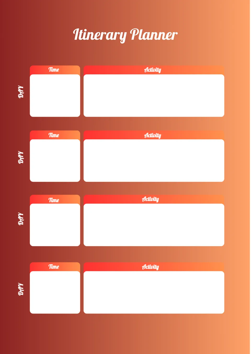Itinerary Planner Template