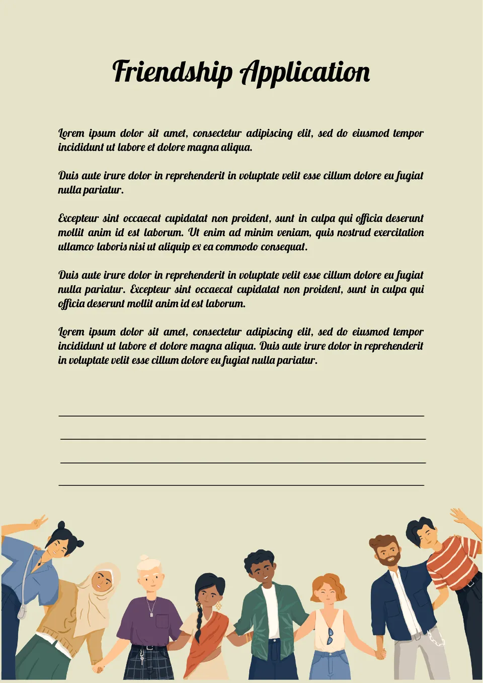 Friendship Application Template