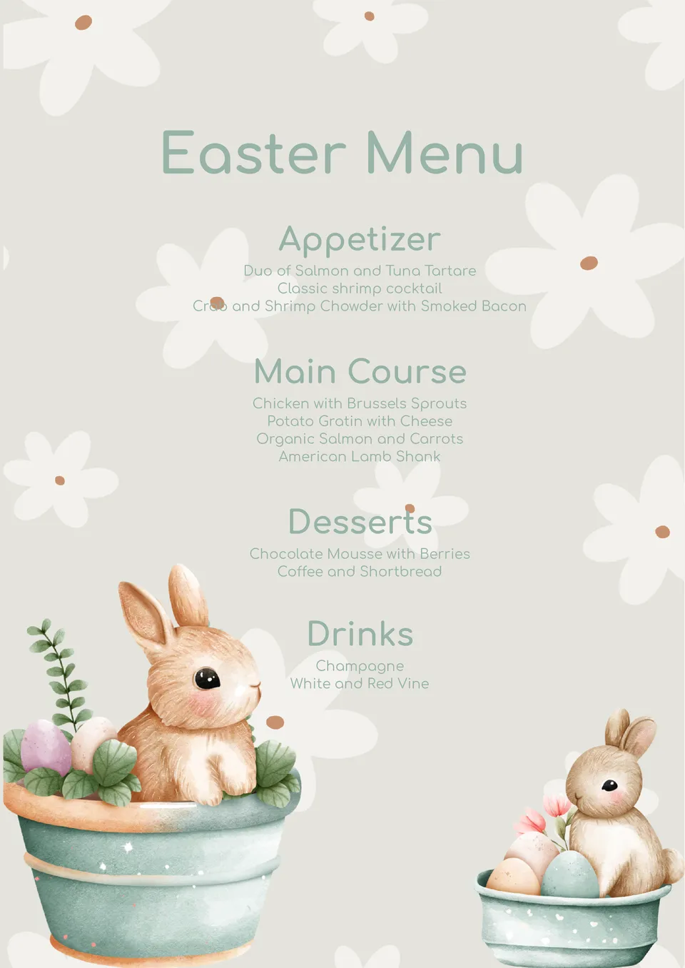 Easter Menu Template