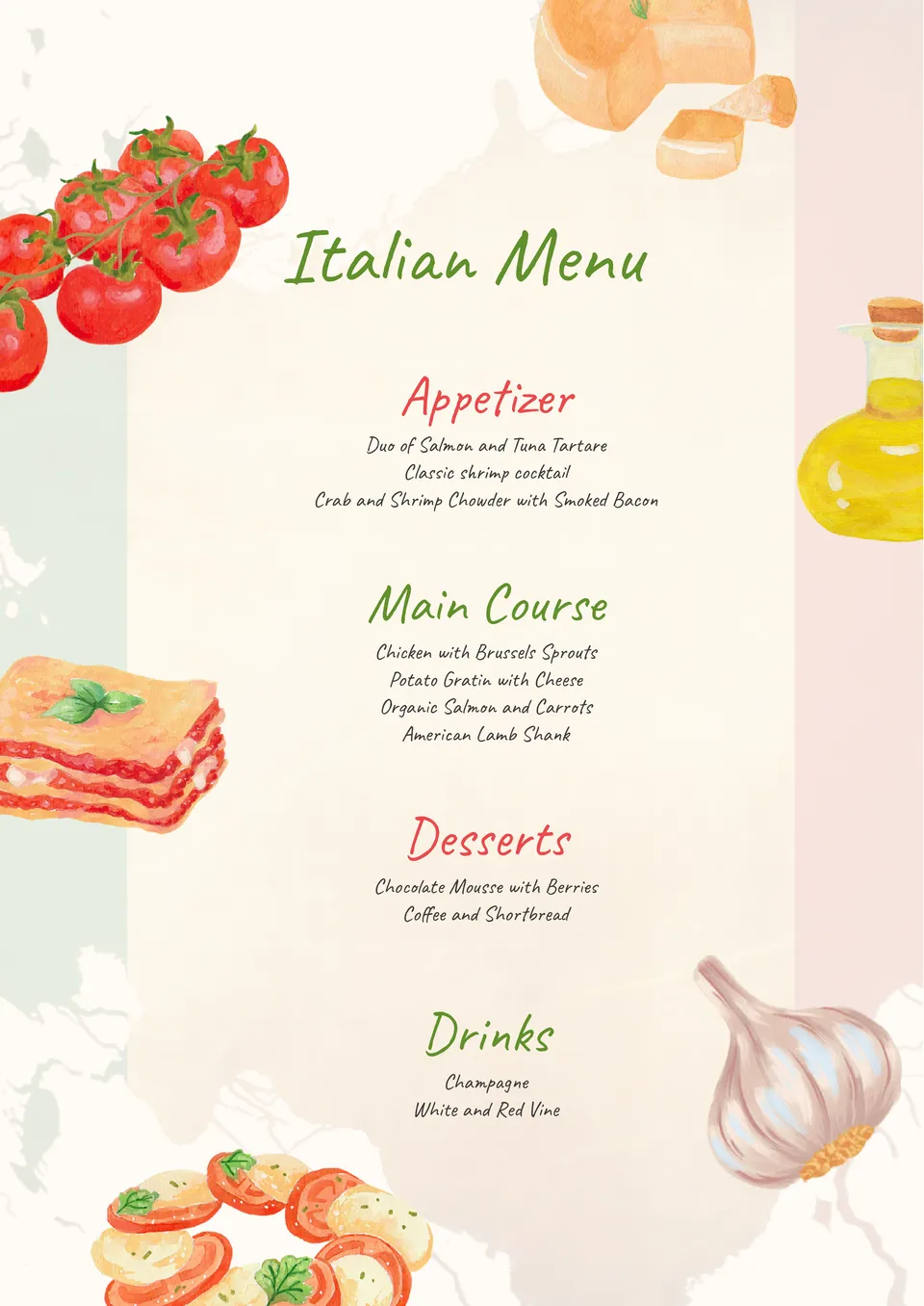 Italian Menu Template
