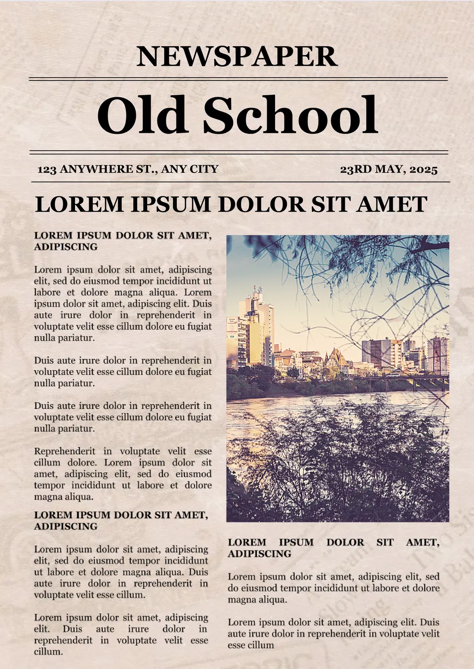 Old School Newspaper Template