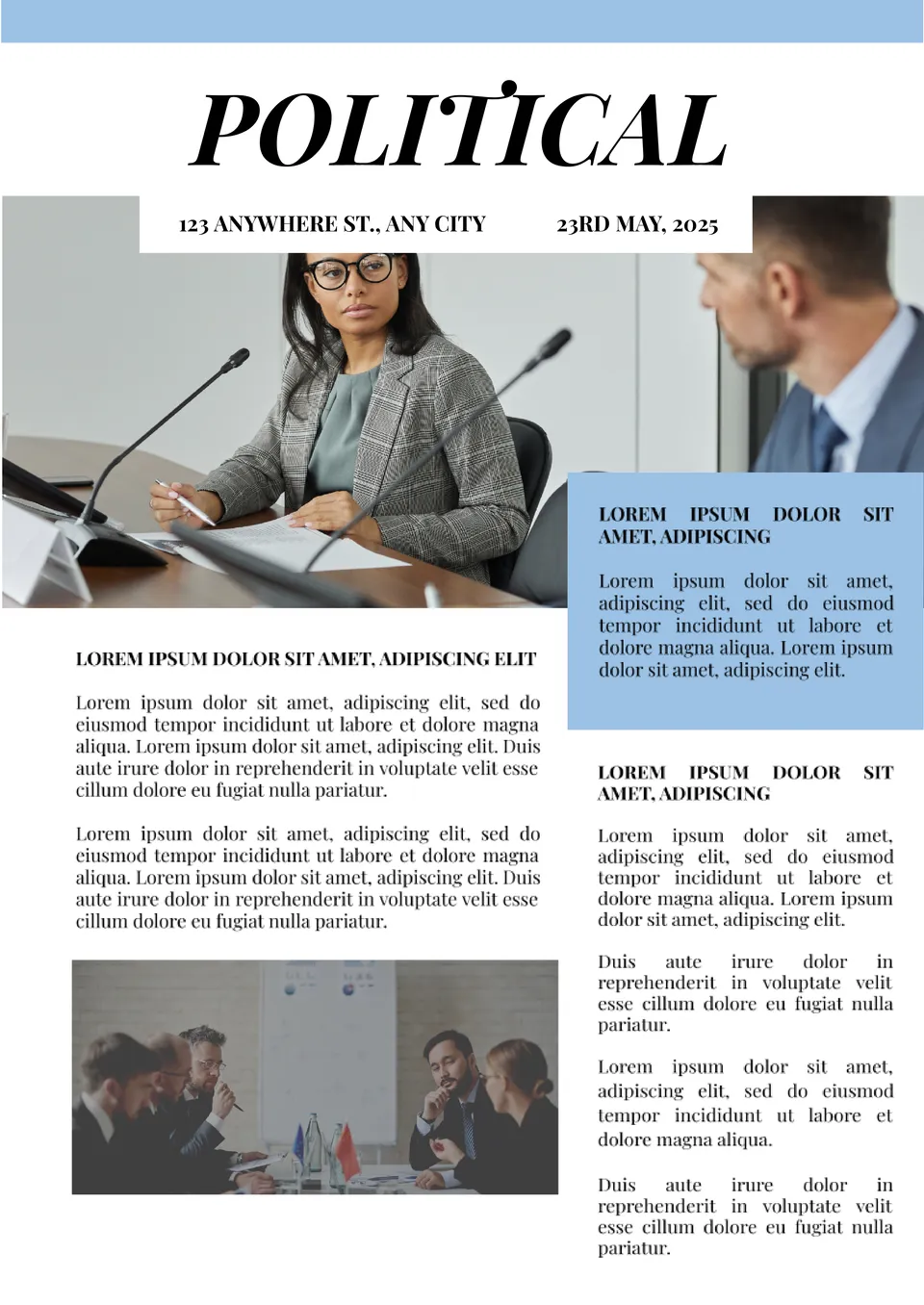 Political Newspaper Ad Template