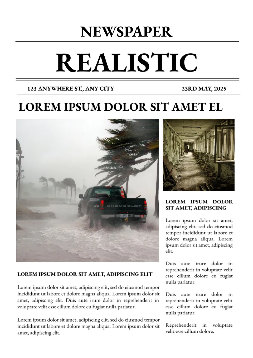 Realistic Newspaper Template