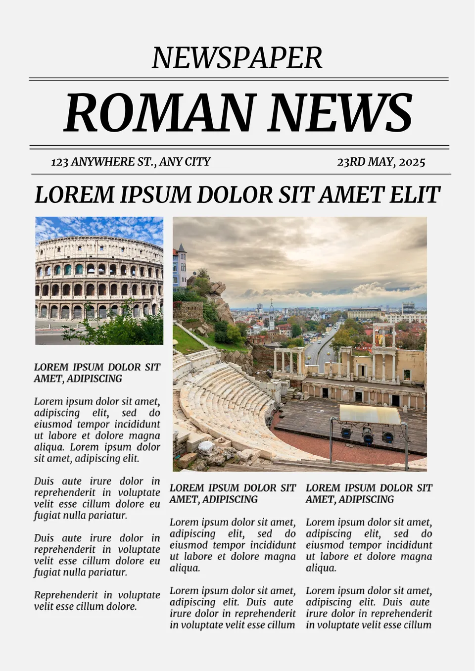 Roman Newspaper Template