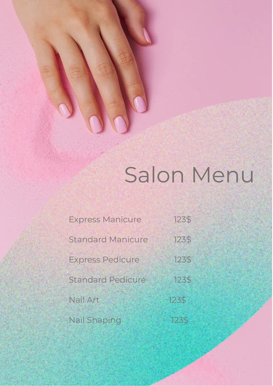 Salon Menu Template