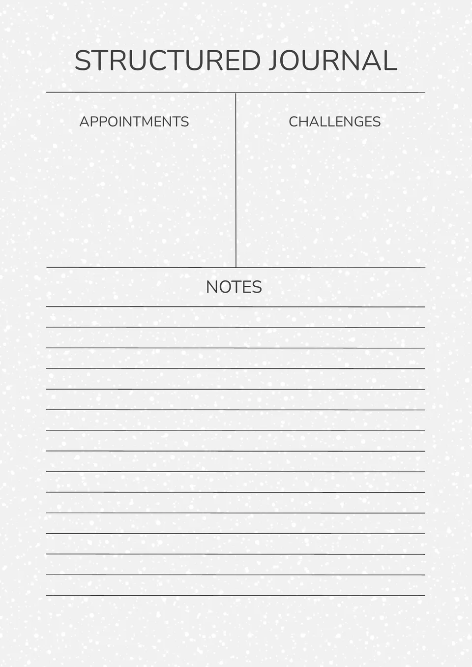 Structured Journal Template