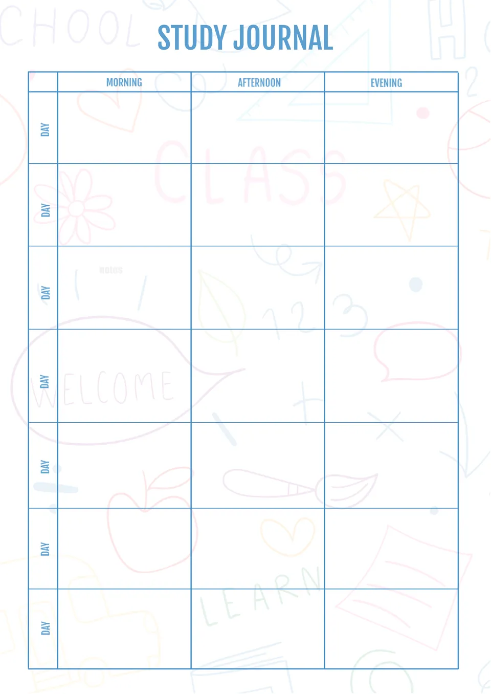 Study Journal Template
