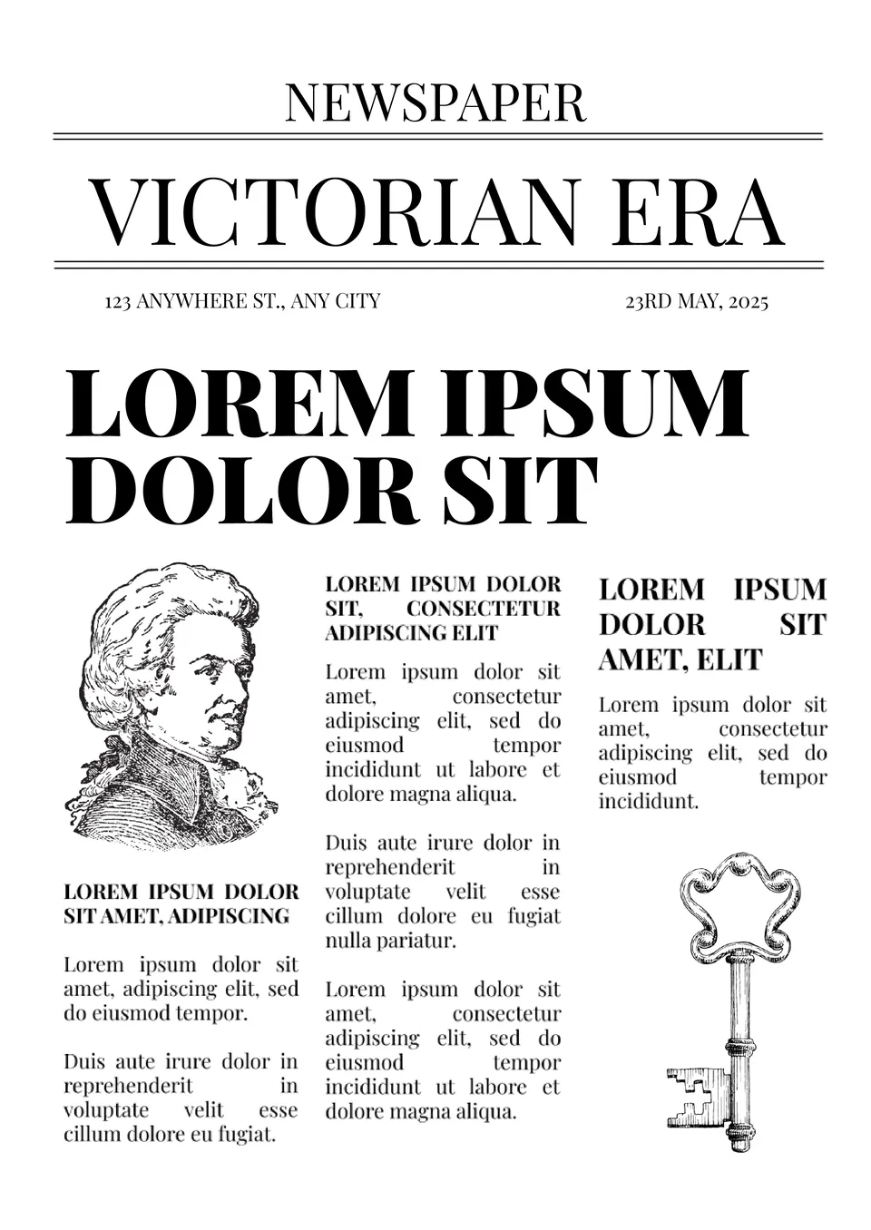 Victorian Era Newspaper Template