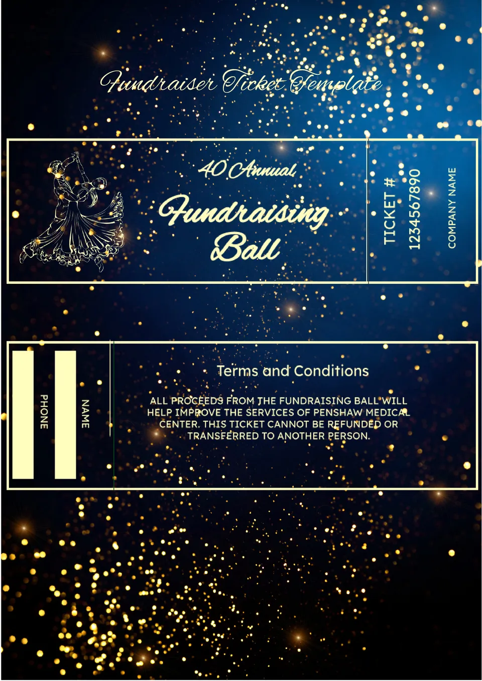 Fundraiser Ticket Template