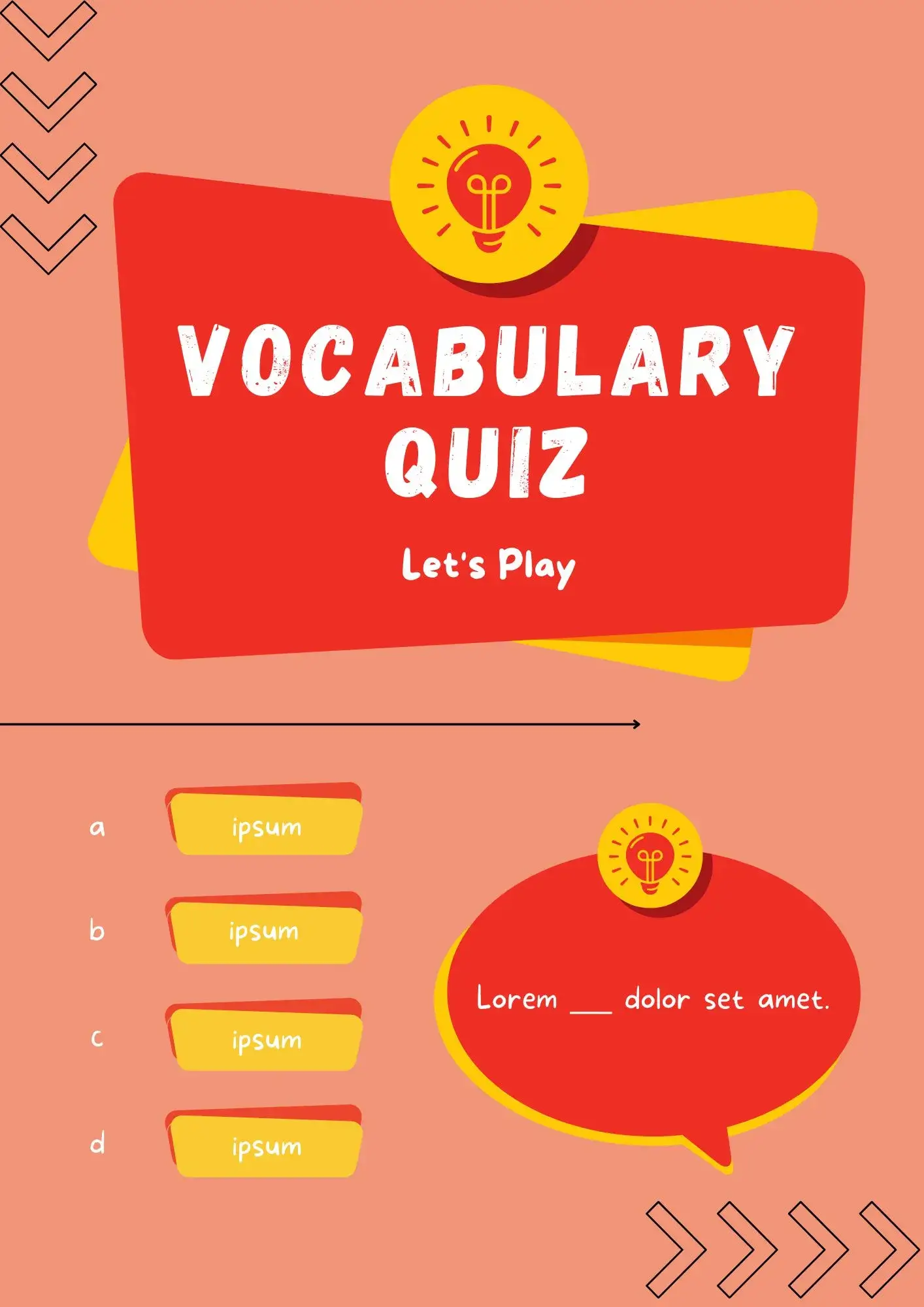 Vocabulary Quiz Template