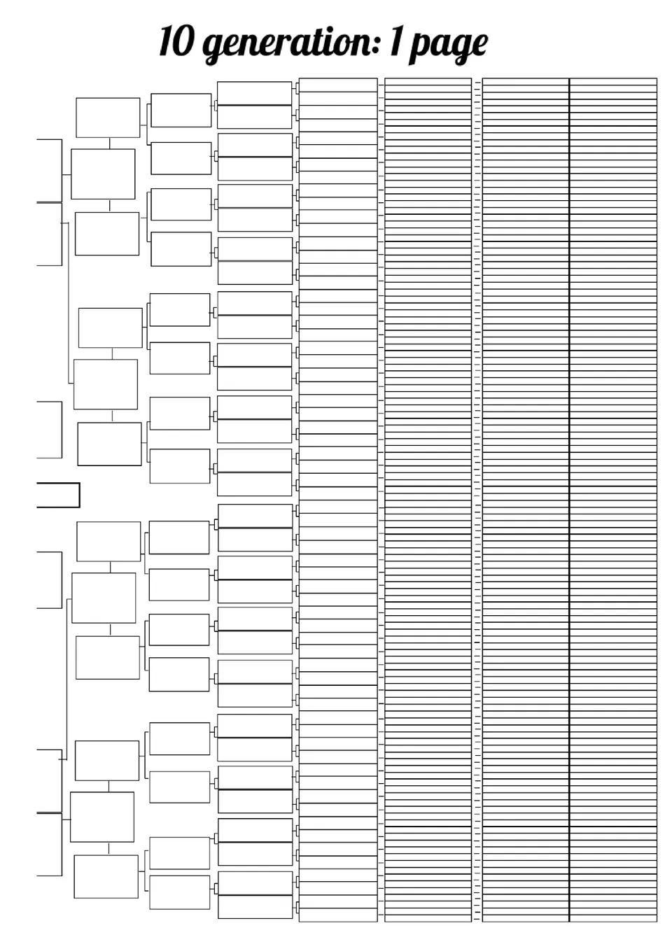 10 Generation Family Tree Template