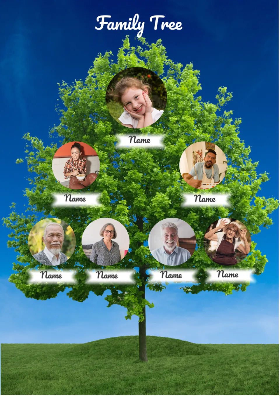 3 Generation Family Tree Template