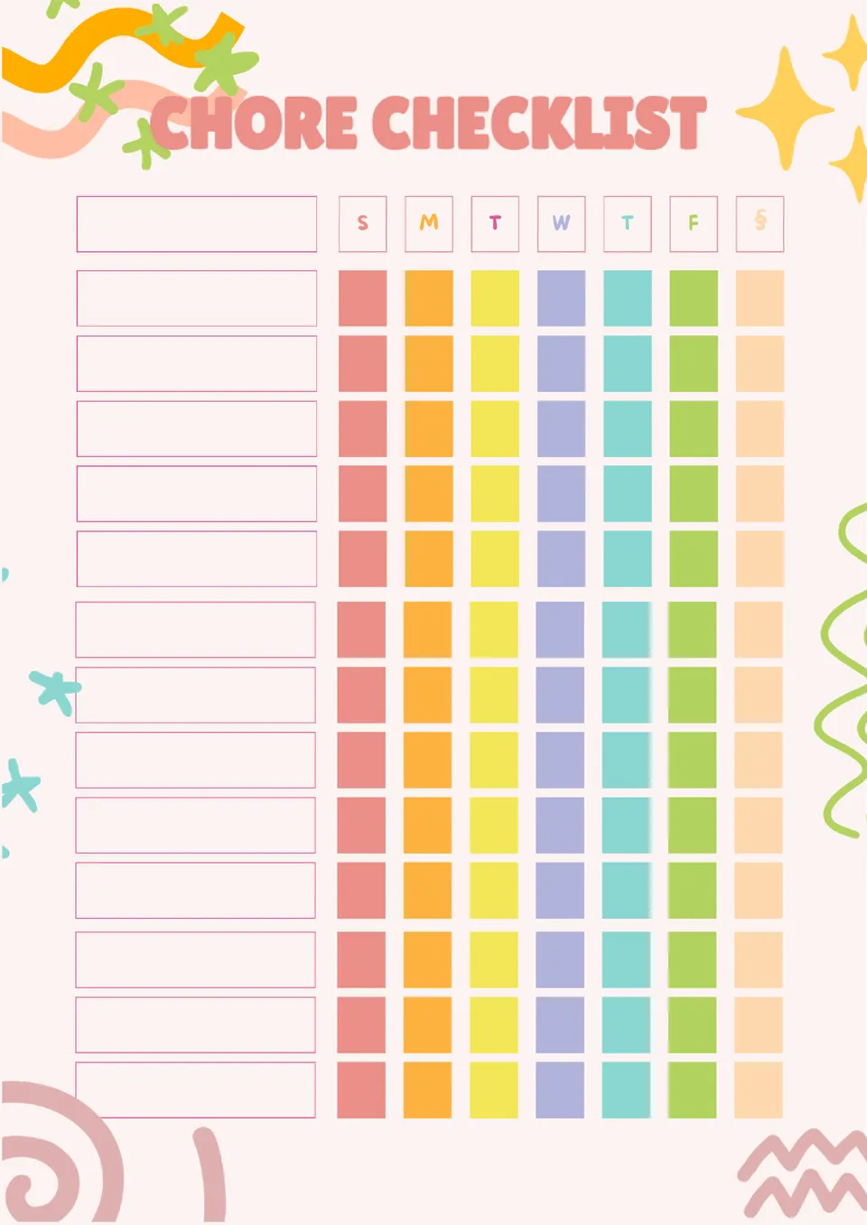 Chore Checklist Template