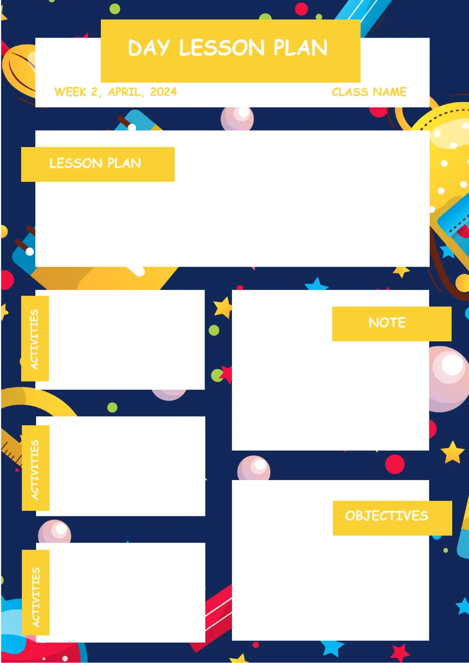 Day Lesson Plan Template