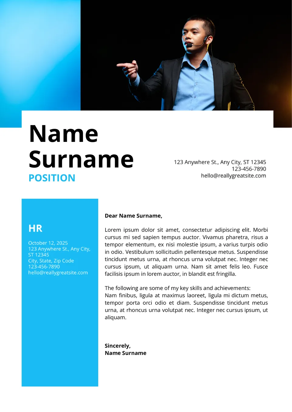 Employment Cover Letter Template