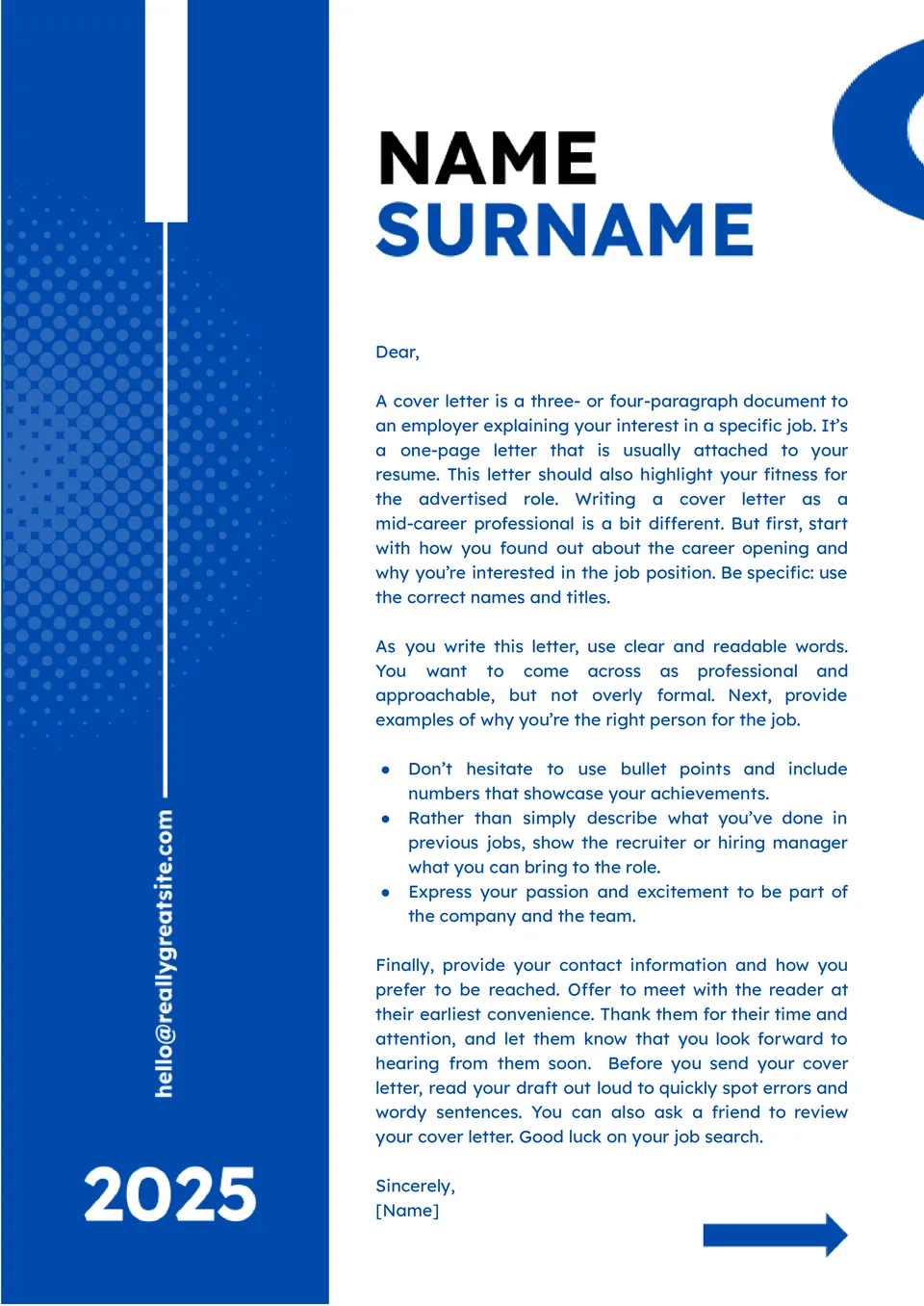 Project Manager Cover Letter Template
