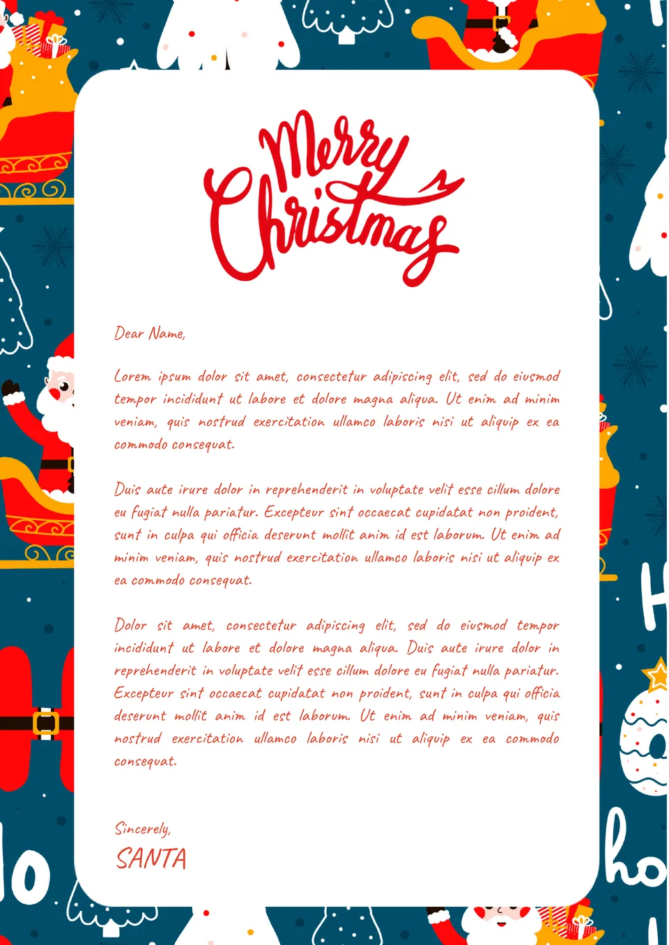 Santa Claus Letter Template