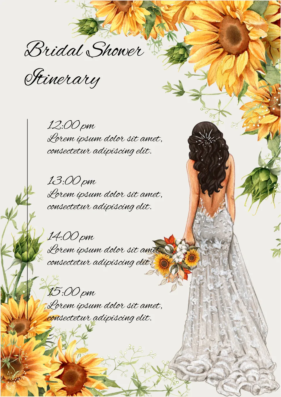 Bridal Shower Itinerary Template