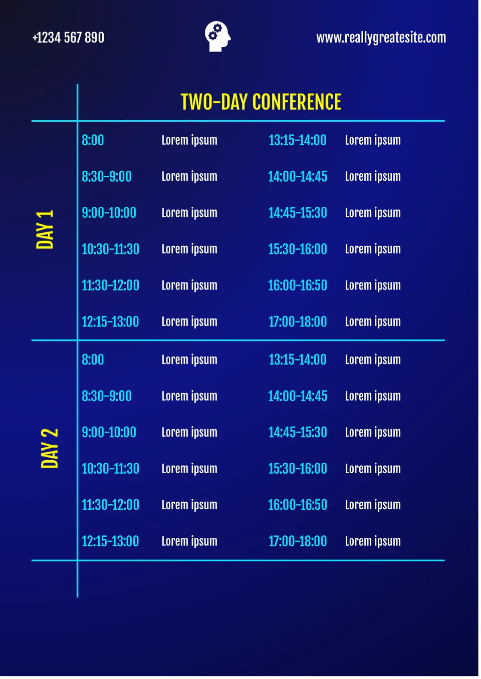 Conference Itinerary Template