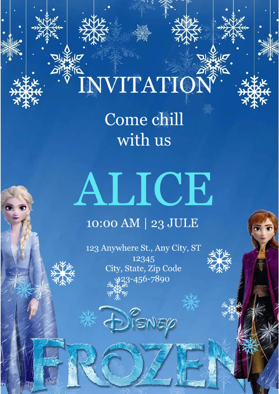 Frozen Invitation Template