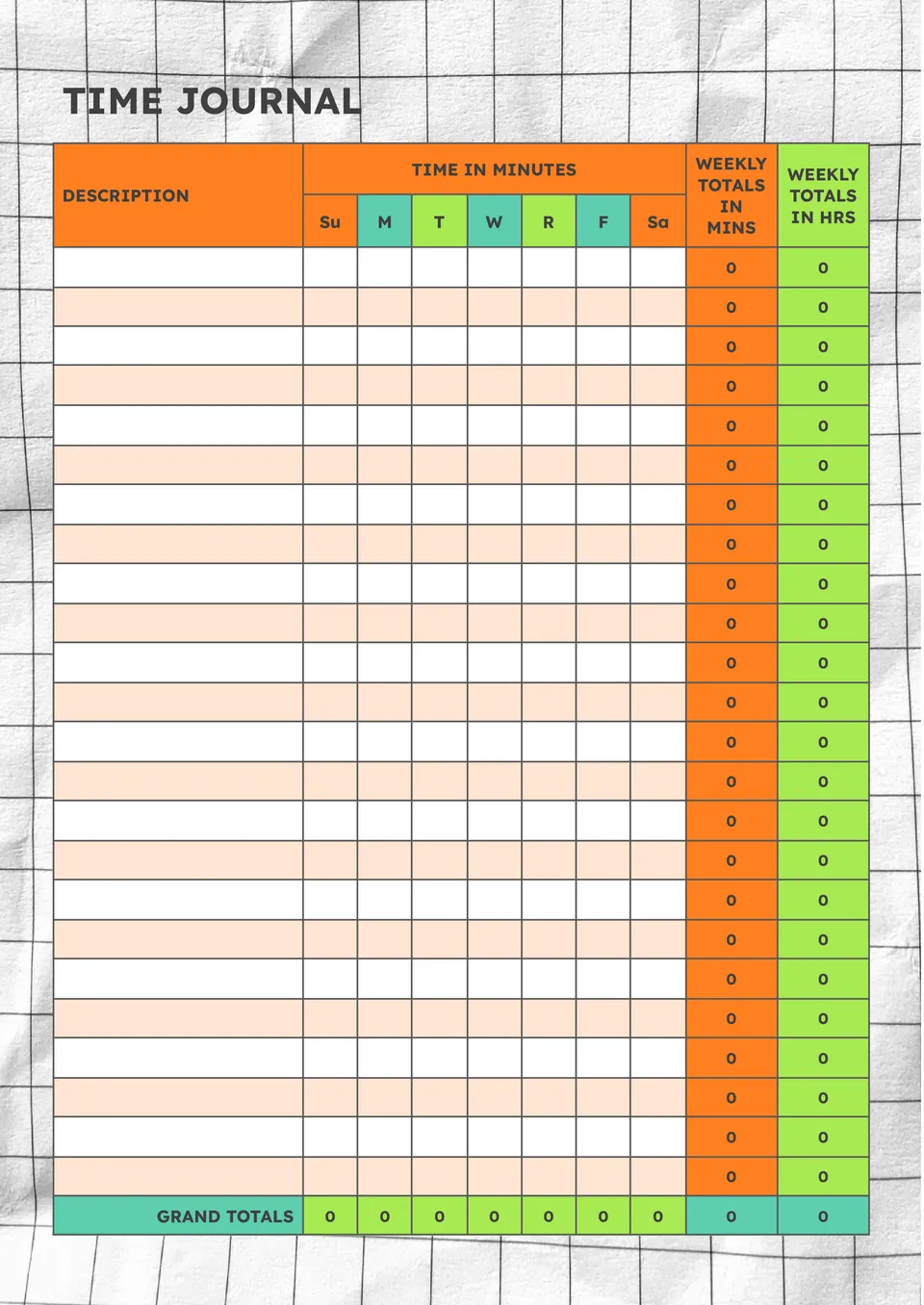 Time Journal Template
