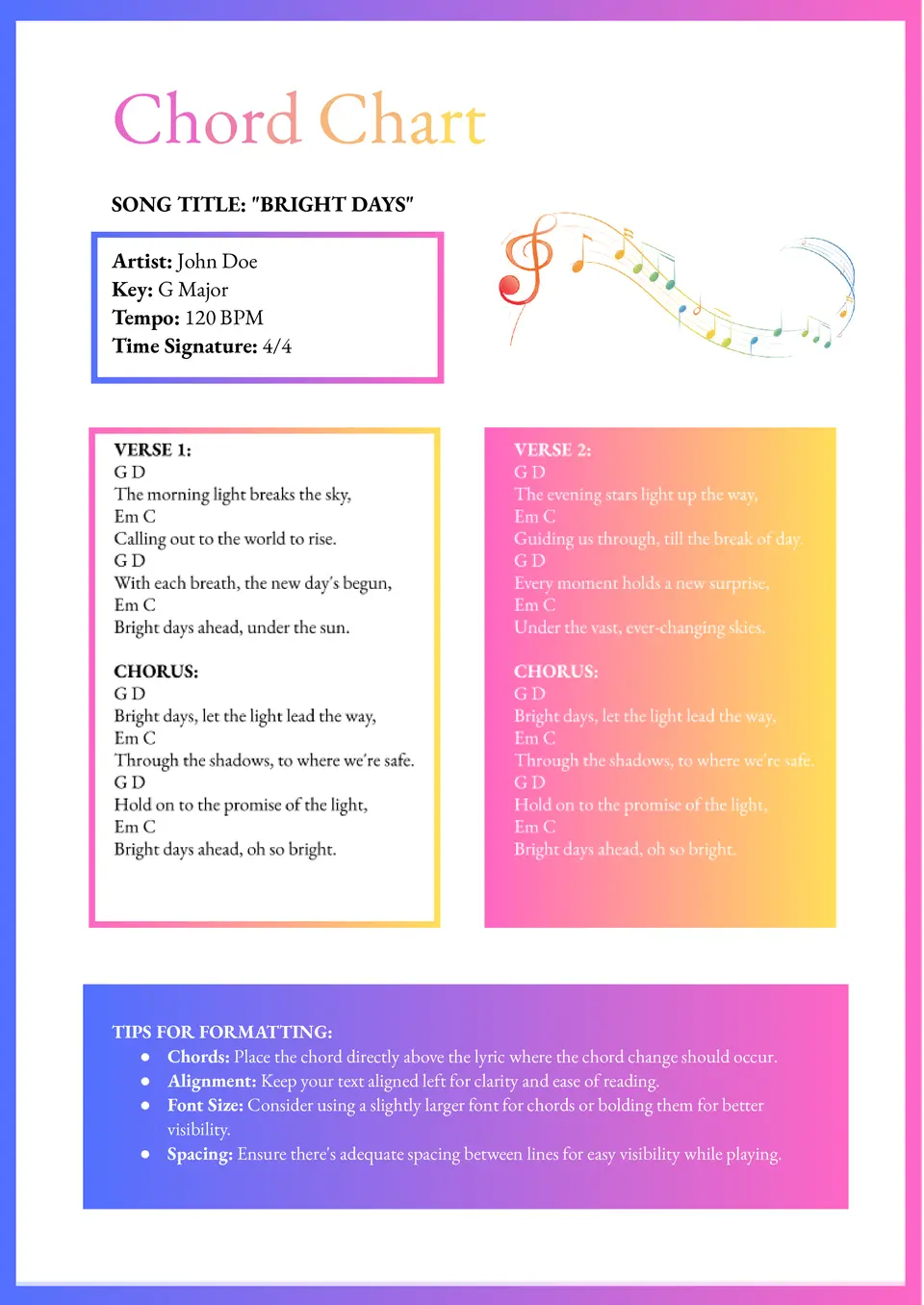 Chord Chart Template