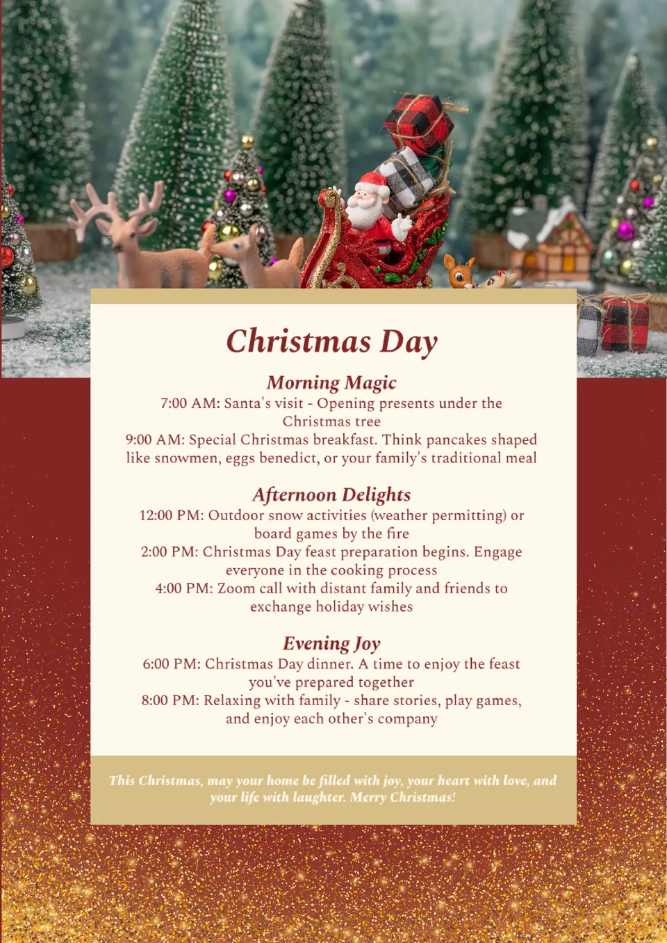 Christmas Itinerary Template