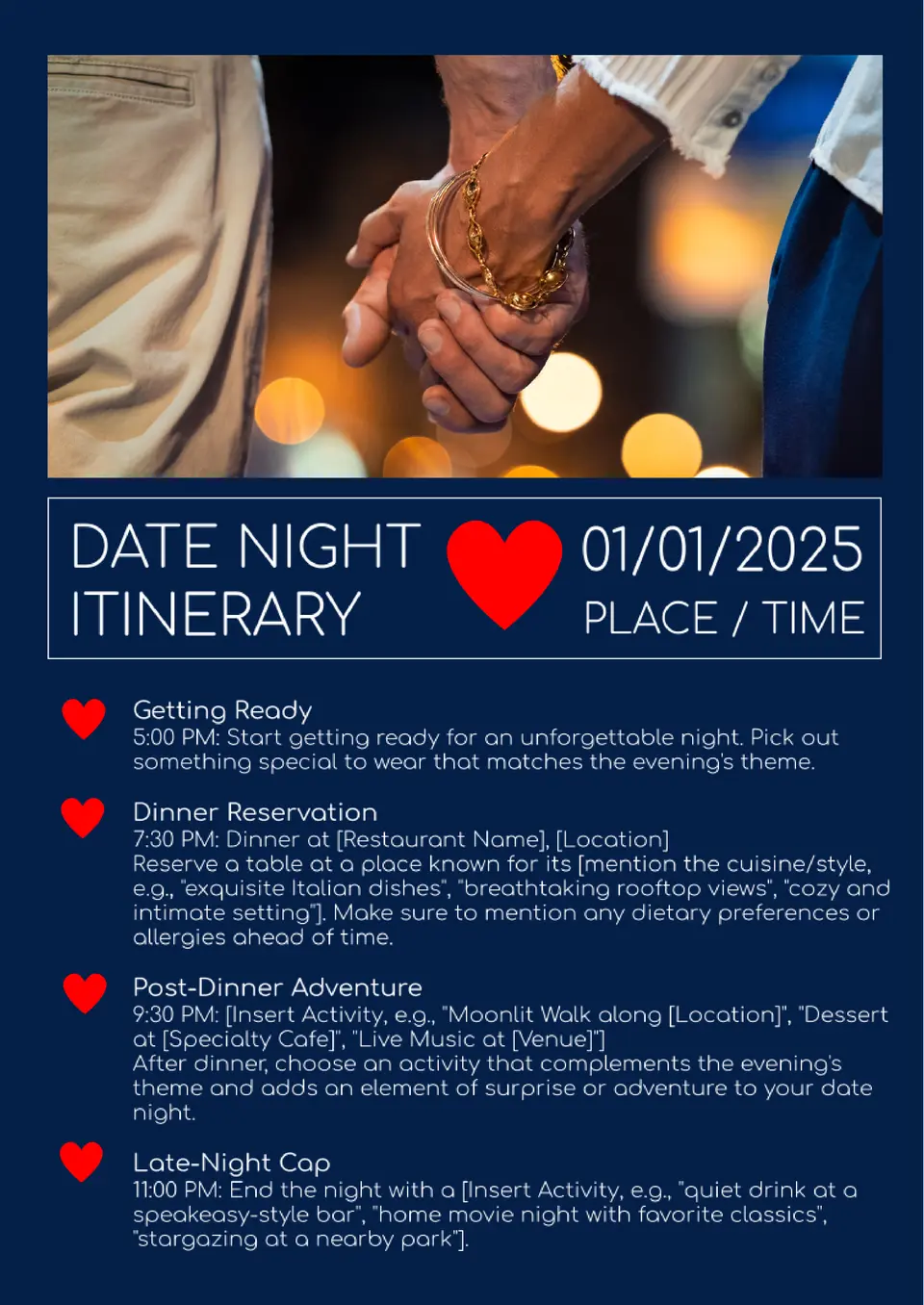 Date Night Itinerary Template