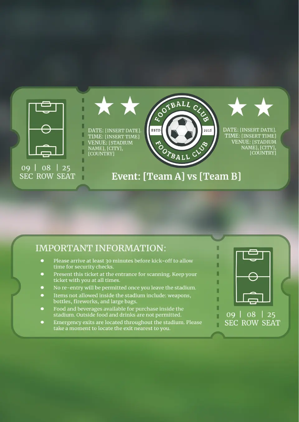 Football Ticket Template