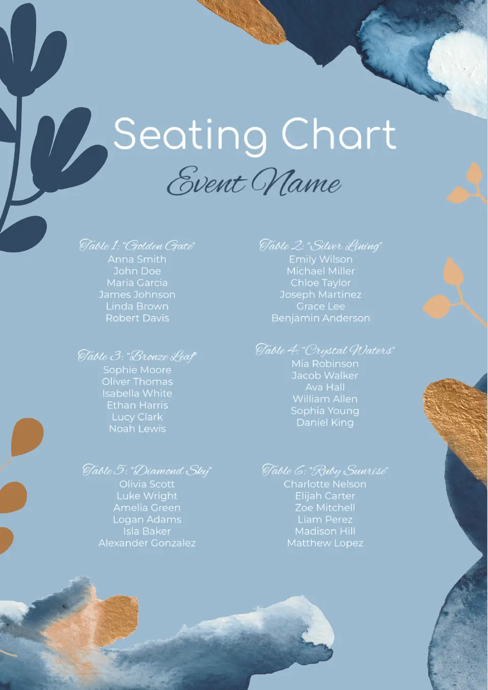 Seating Chart Template