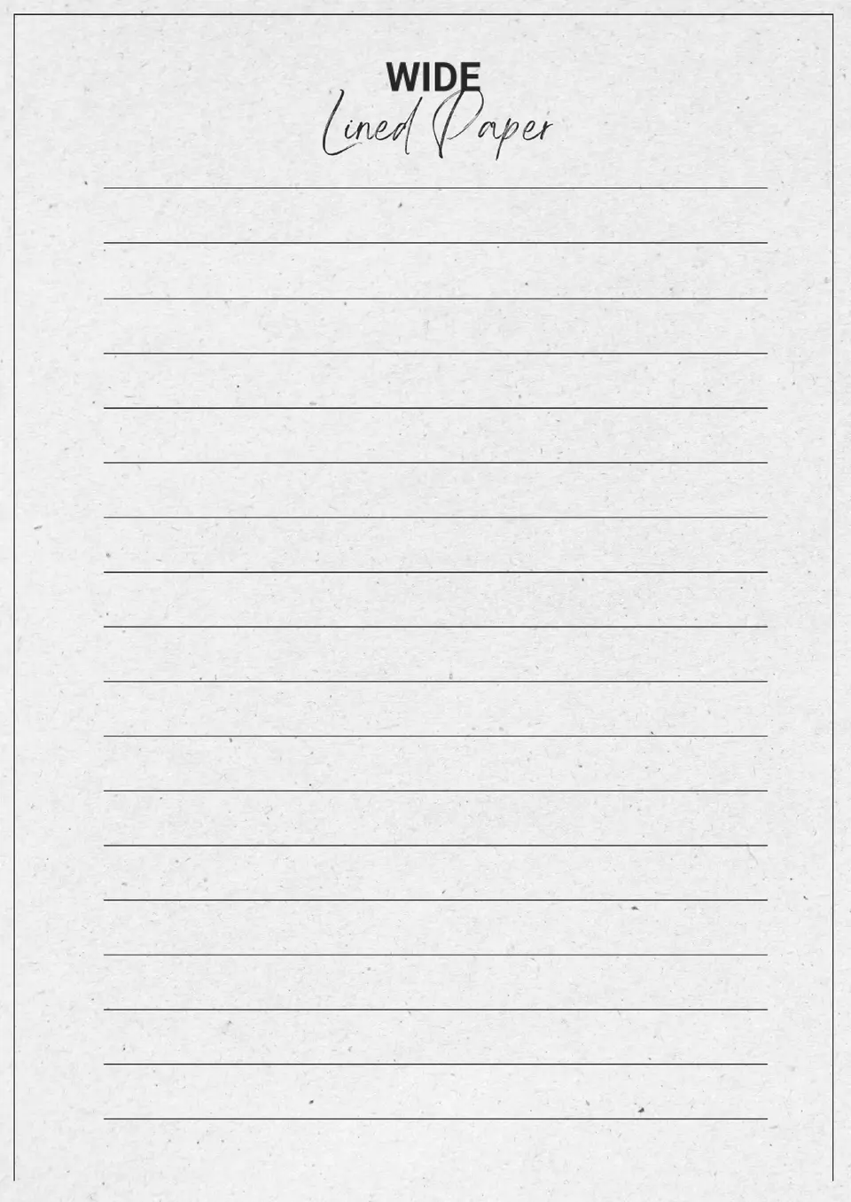 Wide Lined Paper Template
