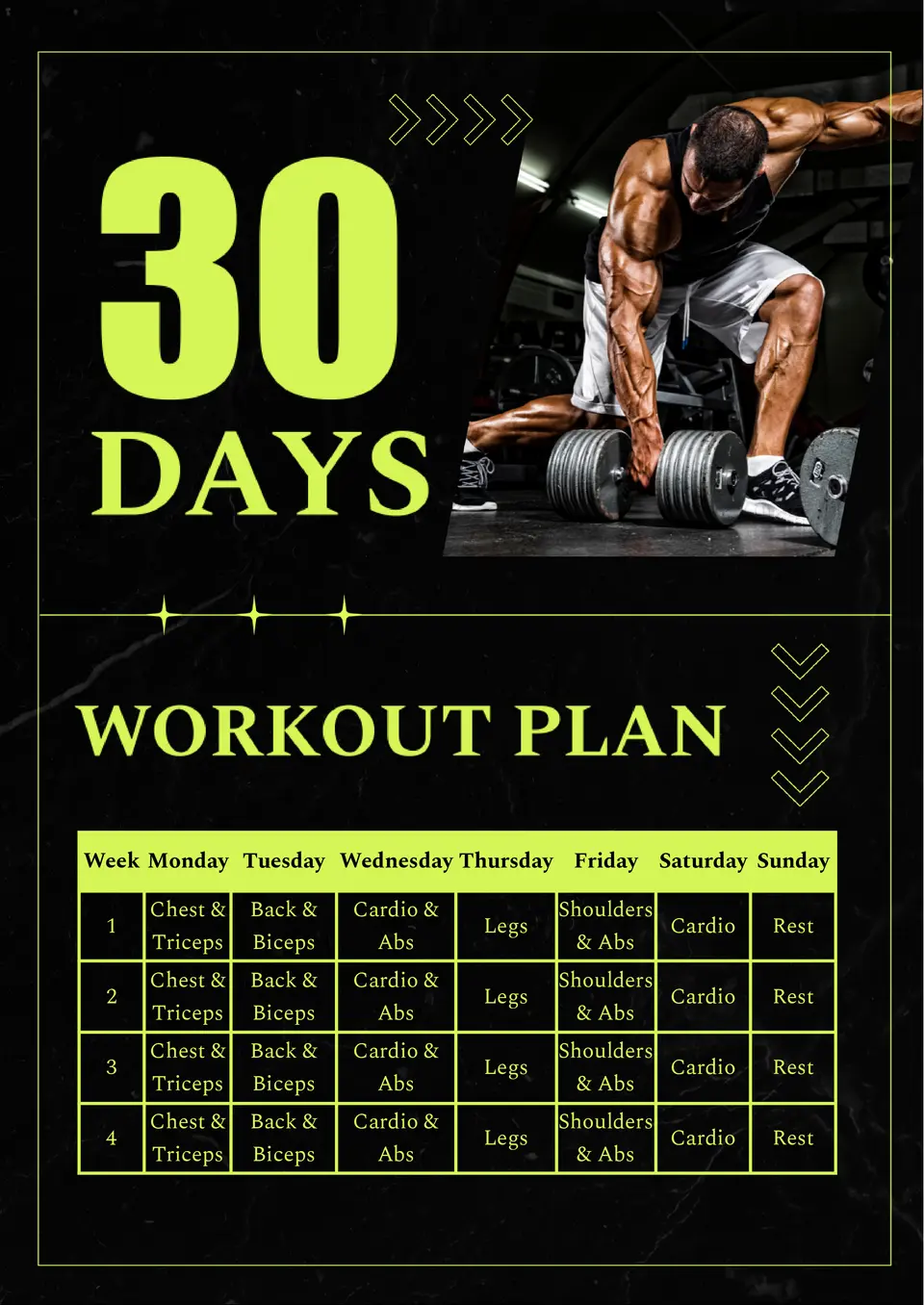 12 Week Workout Plan Template