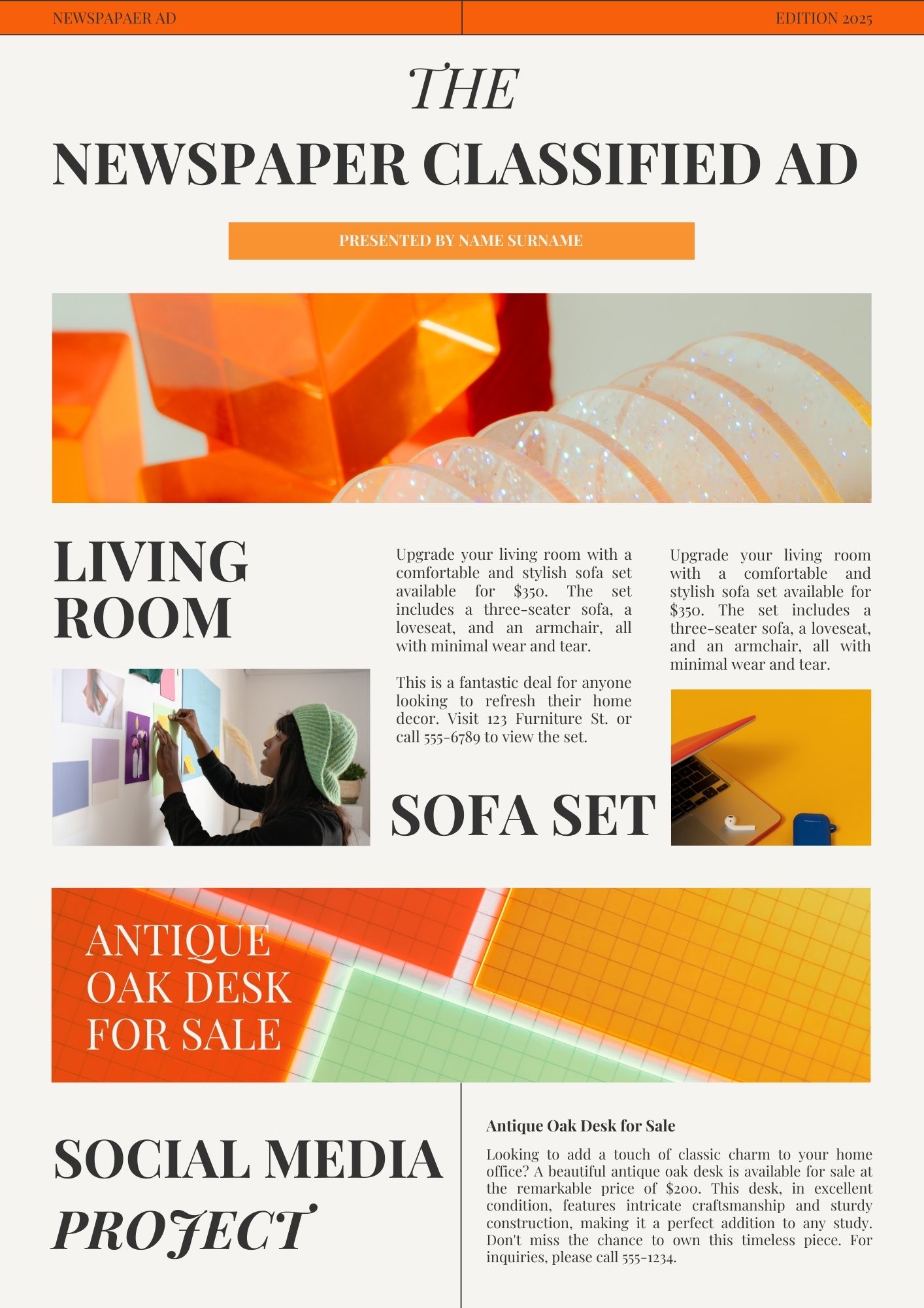Vintage Newspaper Template For Google Slides