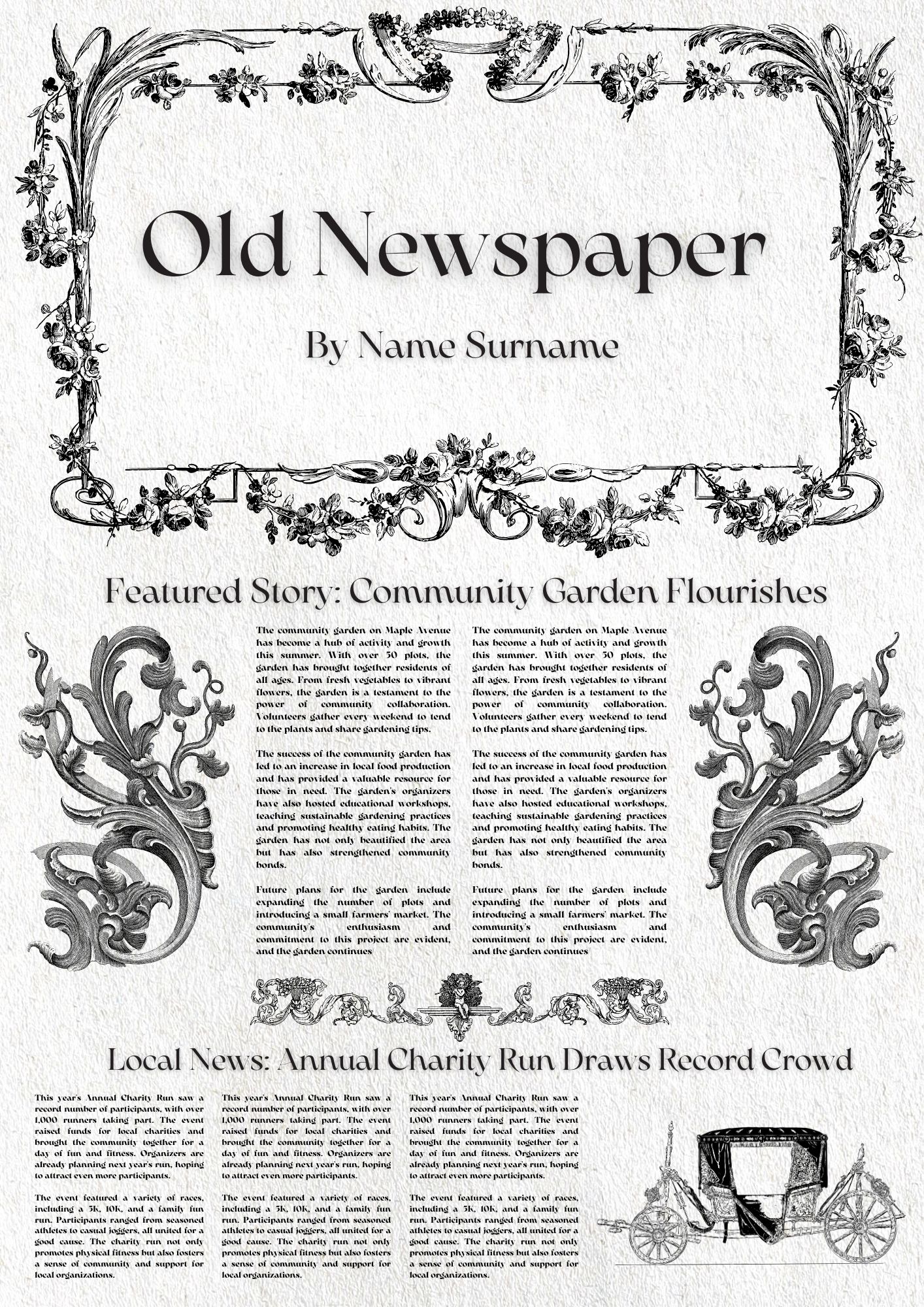 Vintage Newspaper Template For Google Slides