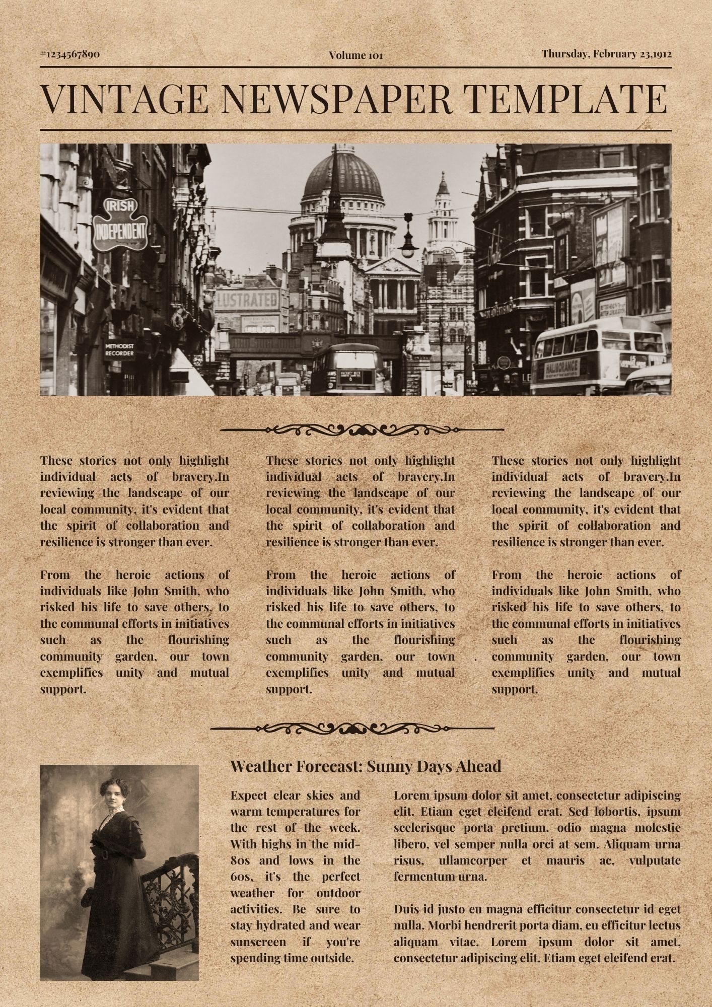 Vintage Newspaper Template For Google Slides