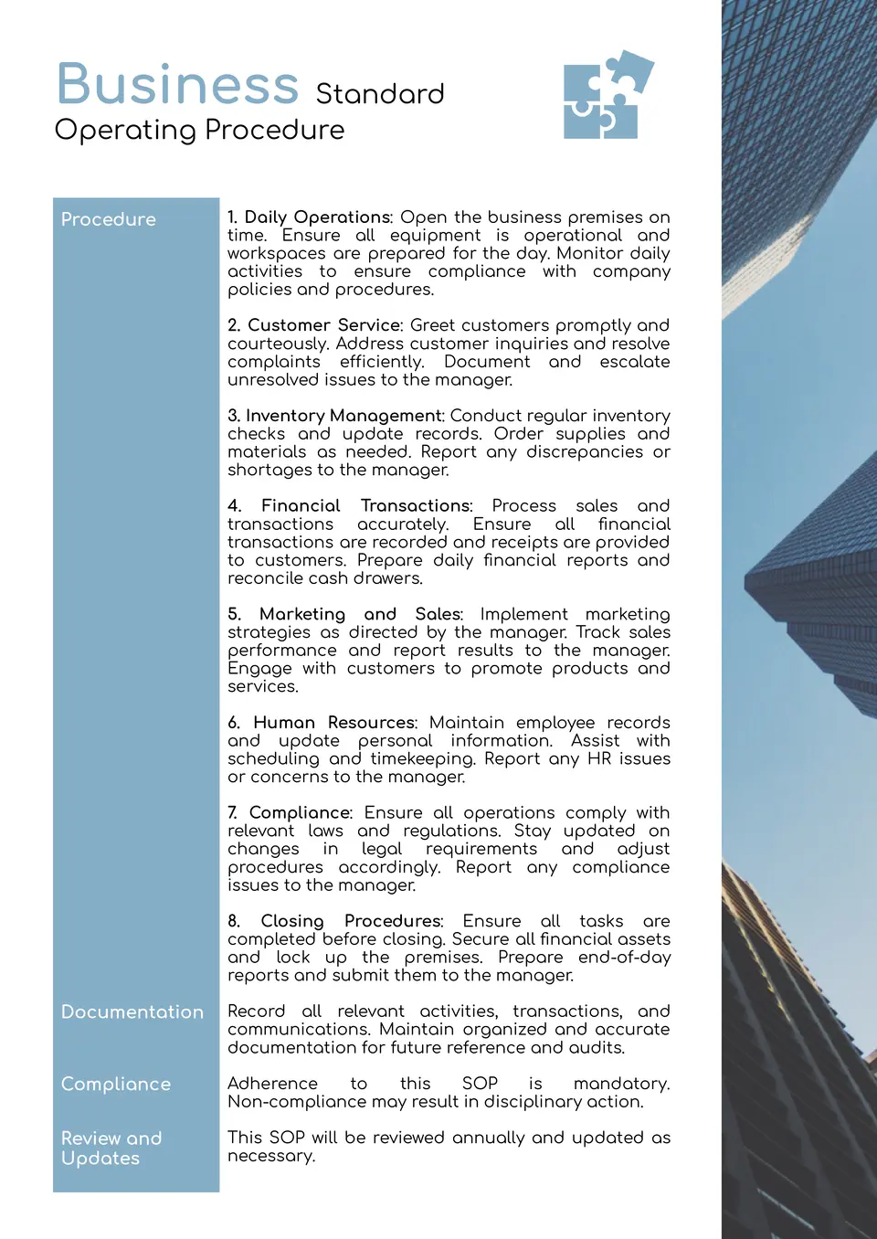 Business SOP Template