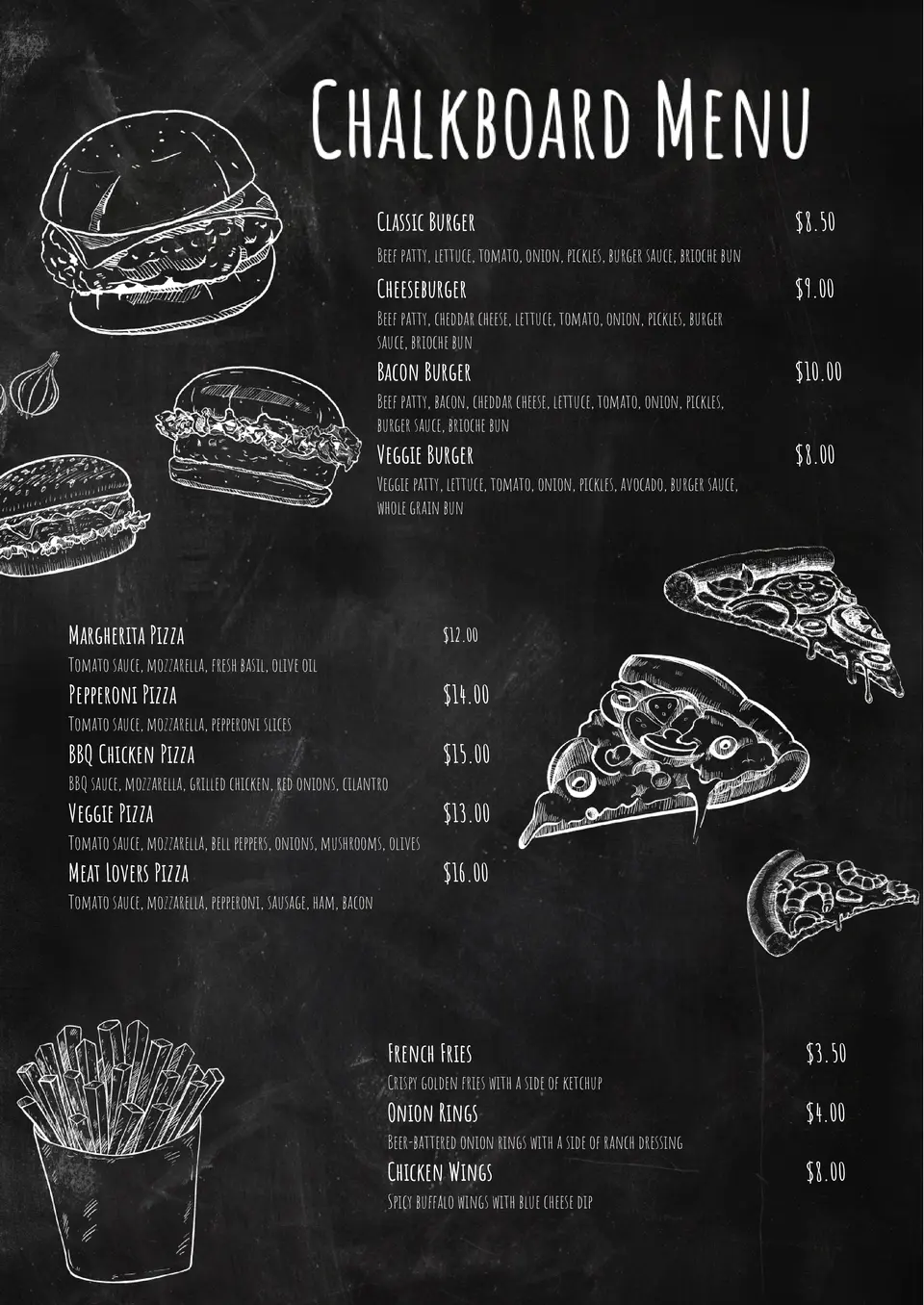 Chalkboard Menu Template