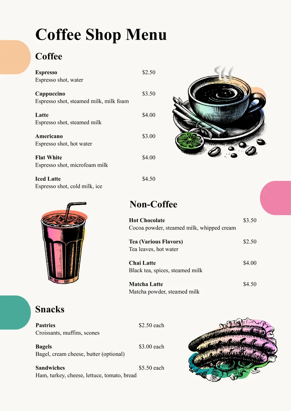 Coffee Shop Menu Template