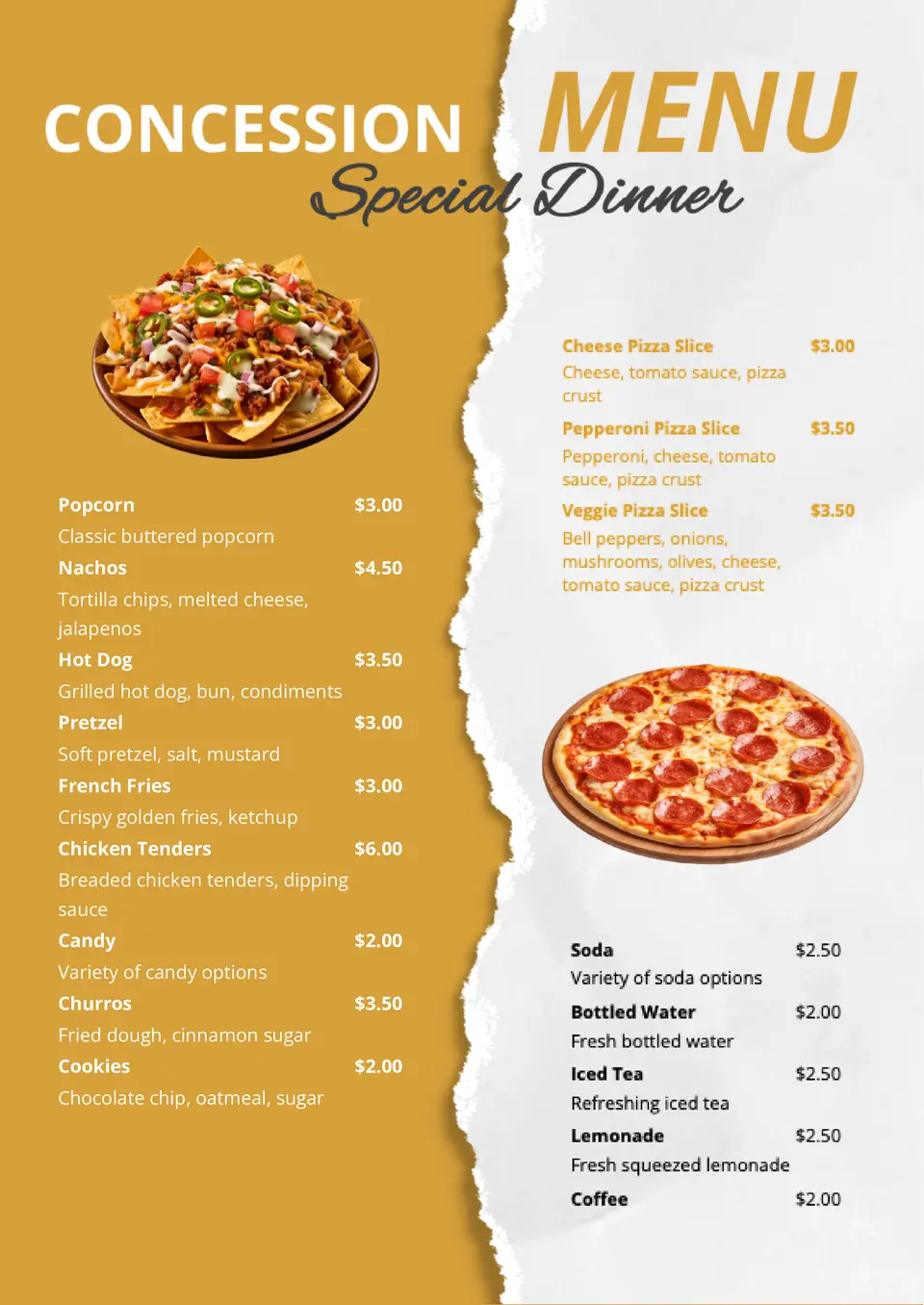 Concession Menu Template