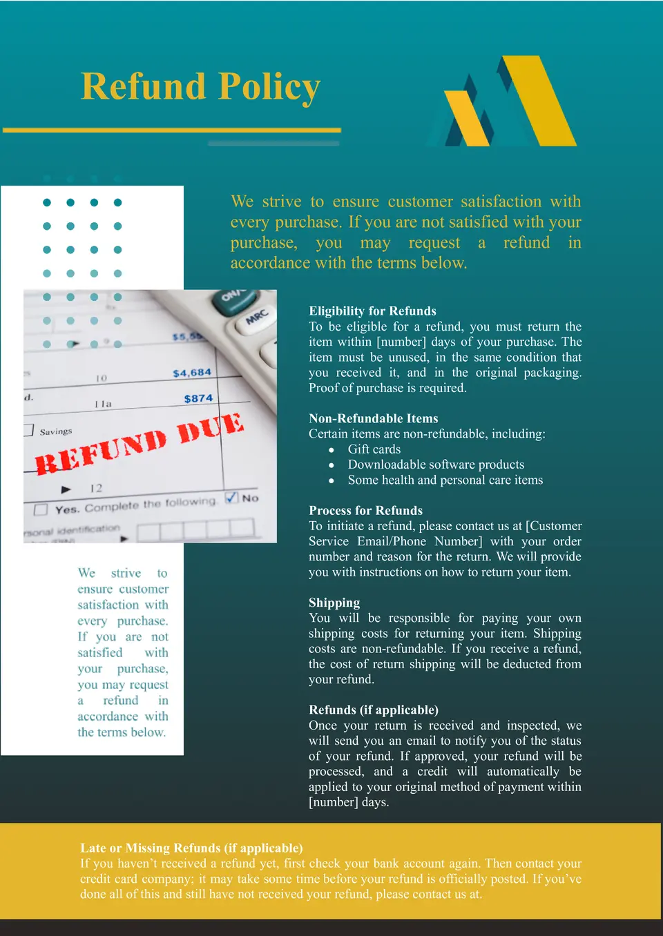 Refund Policy Template