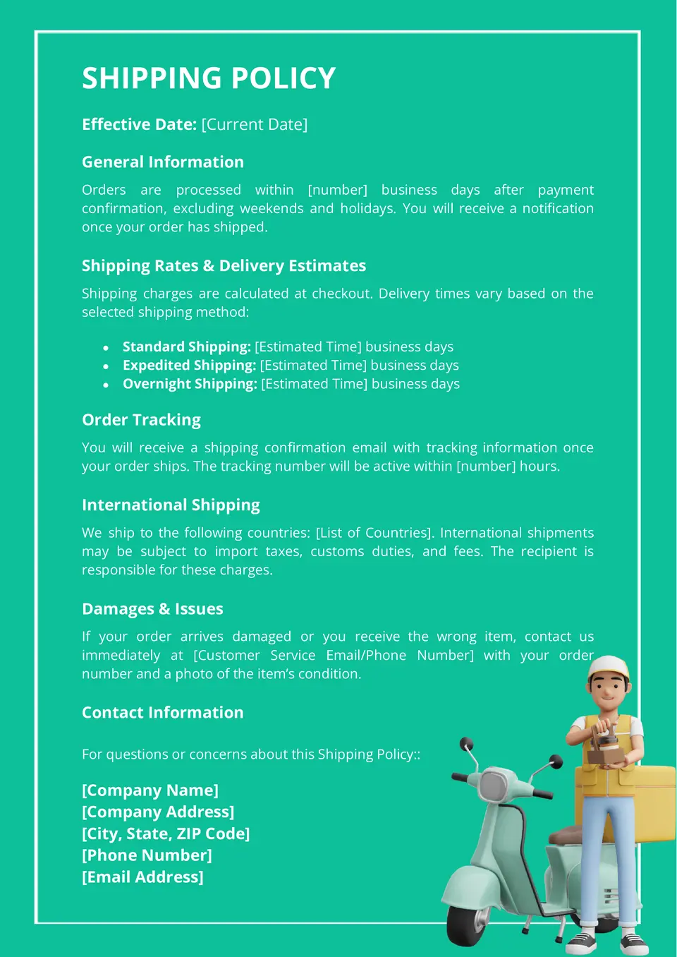 Shipping Policy Template