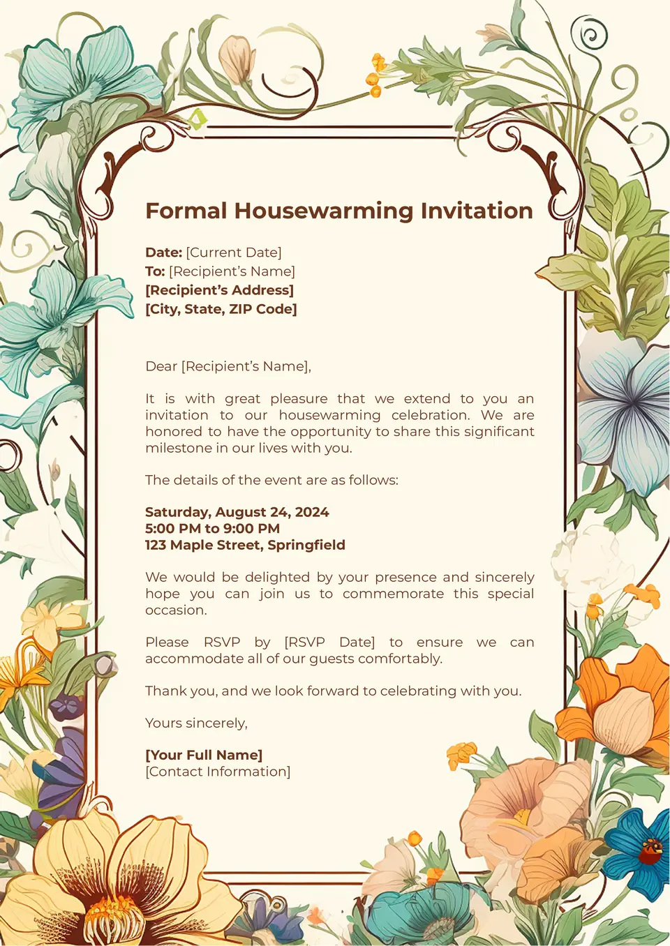Formal Invitation Template