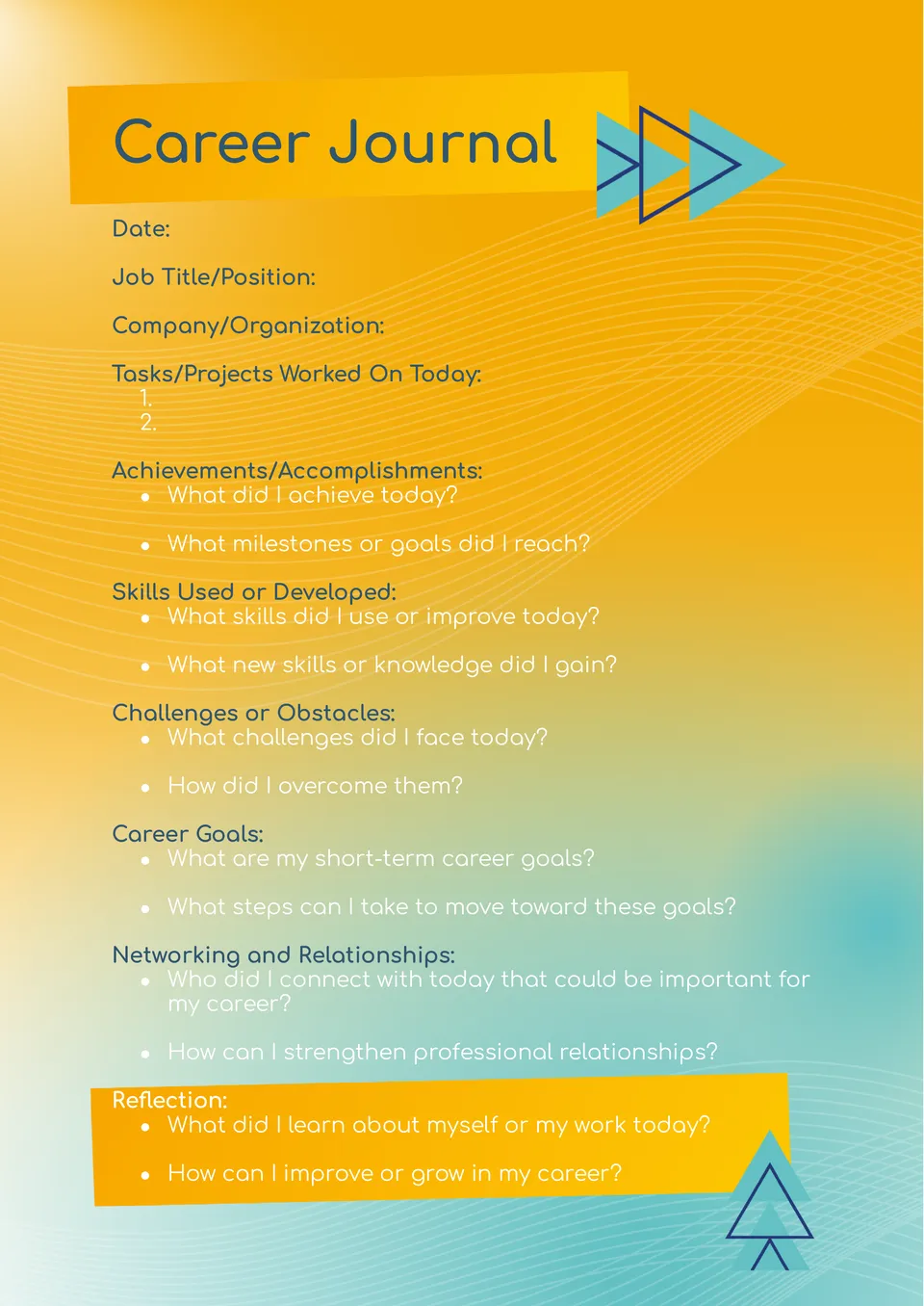 Career Journal Template