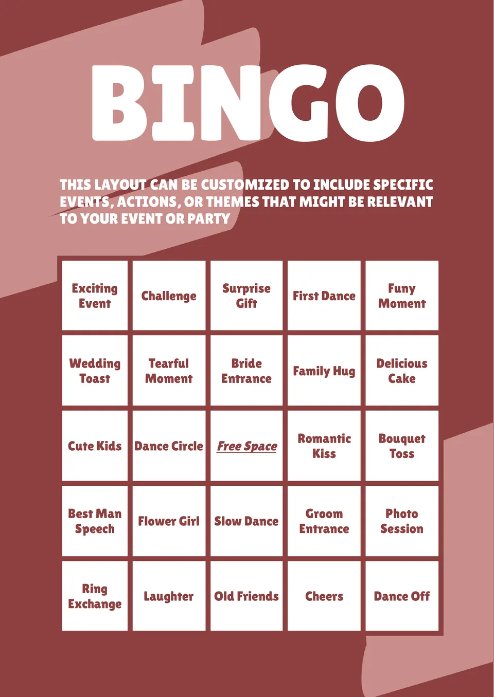 Bingo Card Template