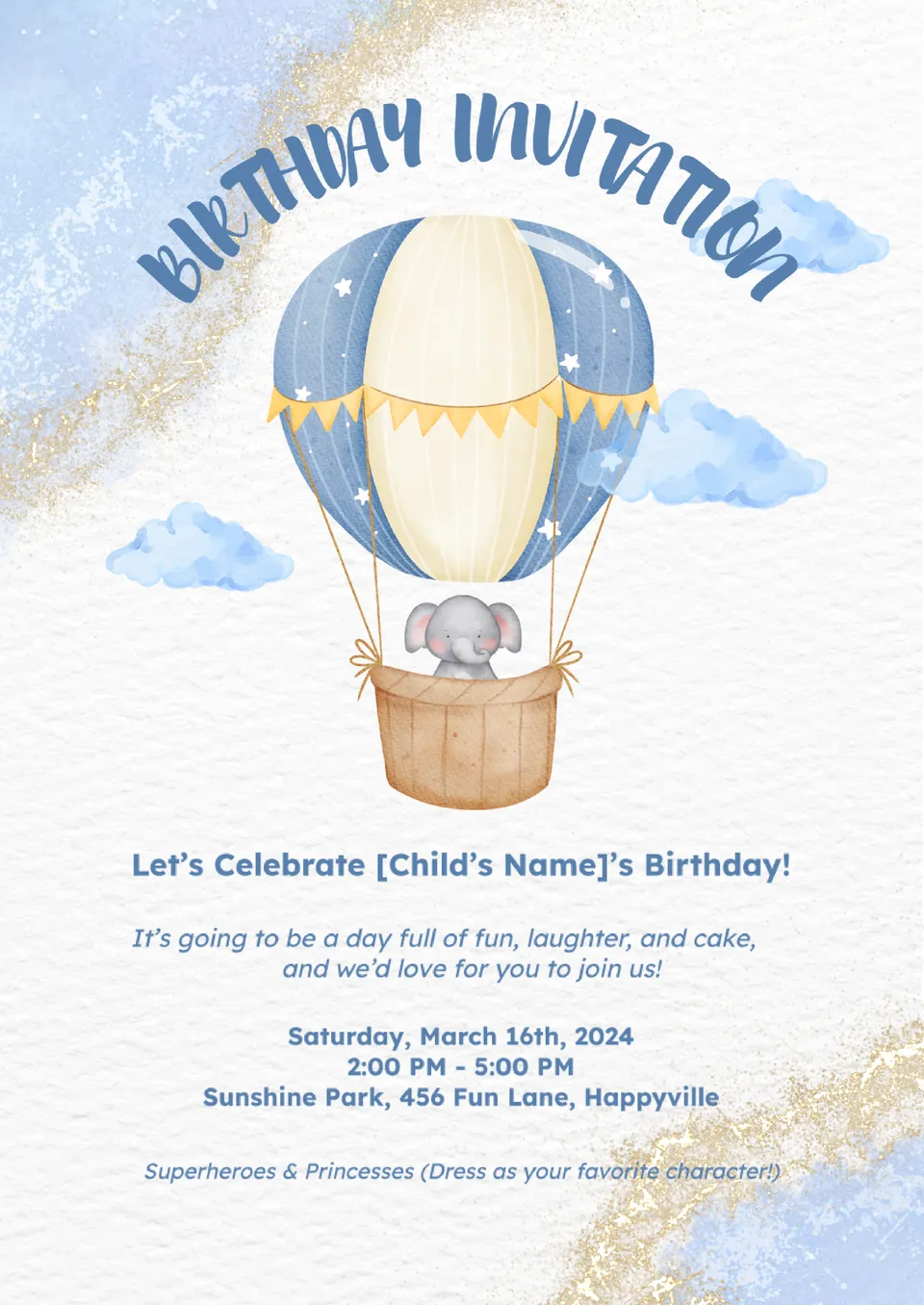 Children's Birthday Invitation Template