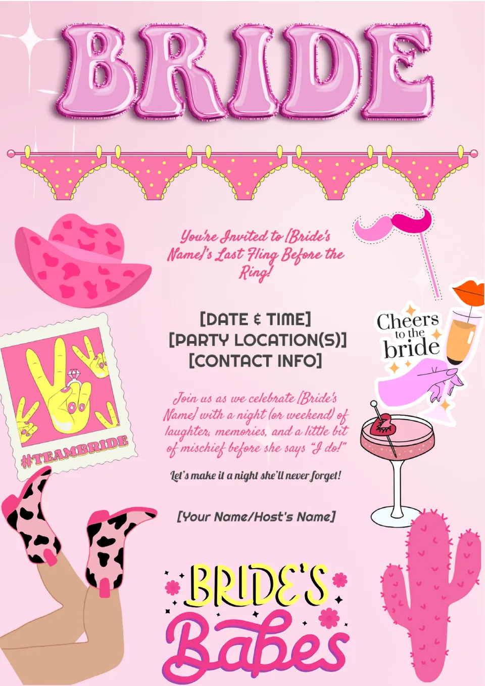 Bachelorette Party Invitation Template