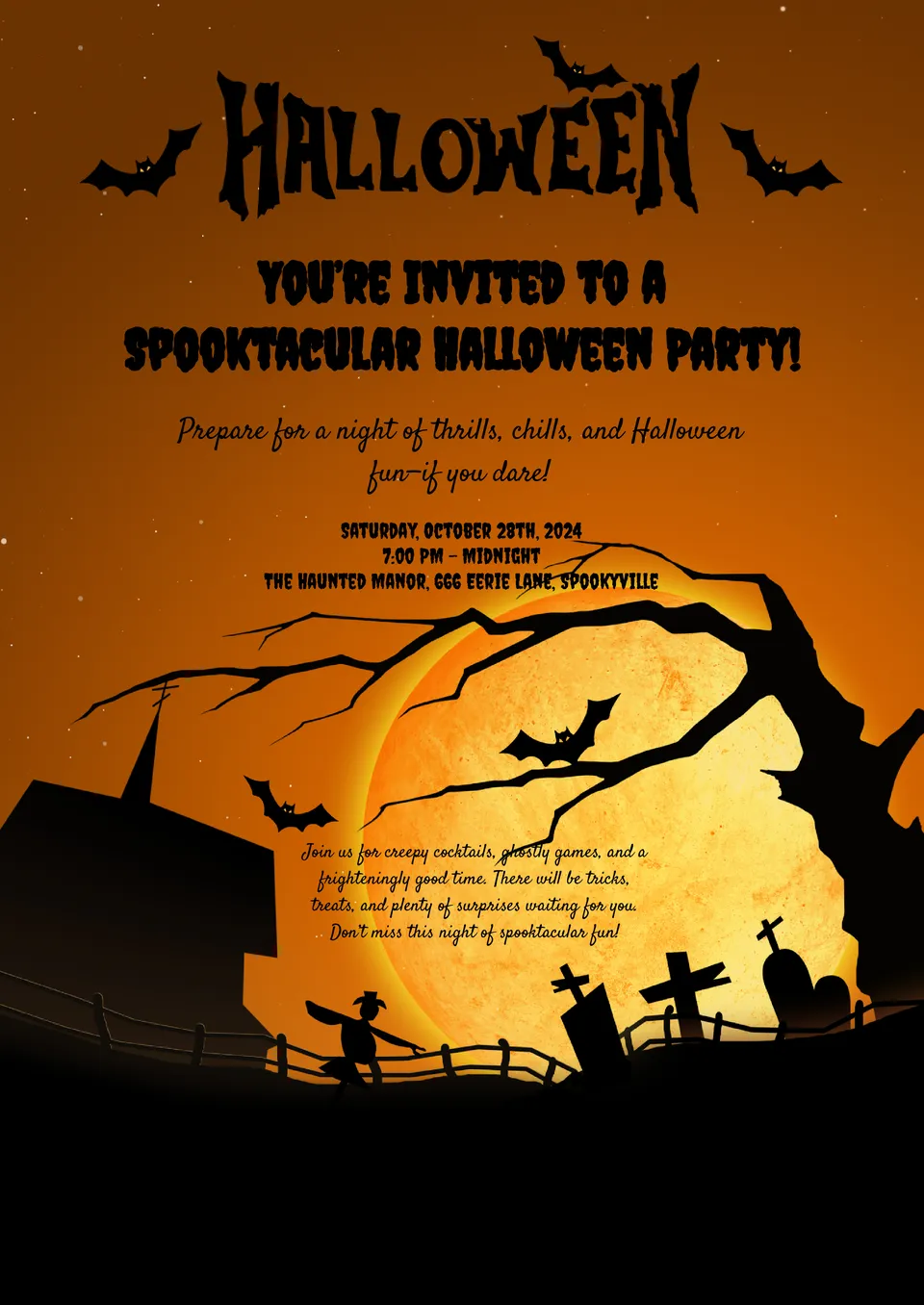 Halloween Party Invitation Template