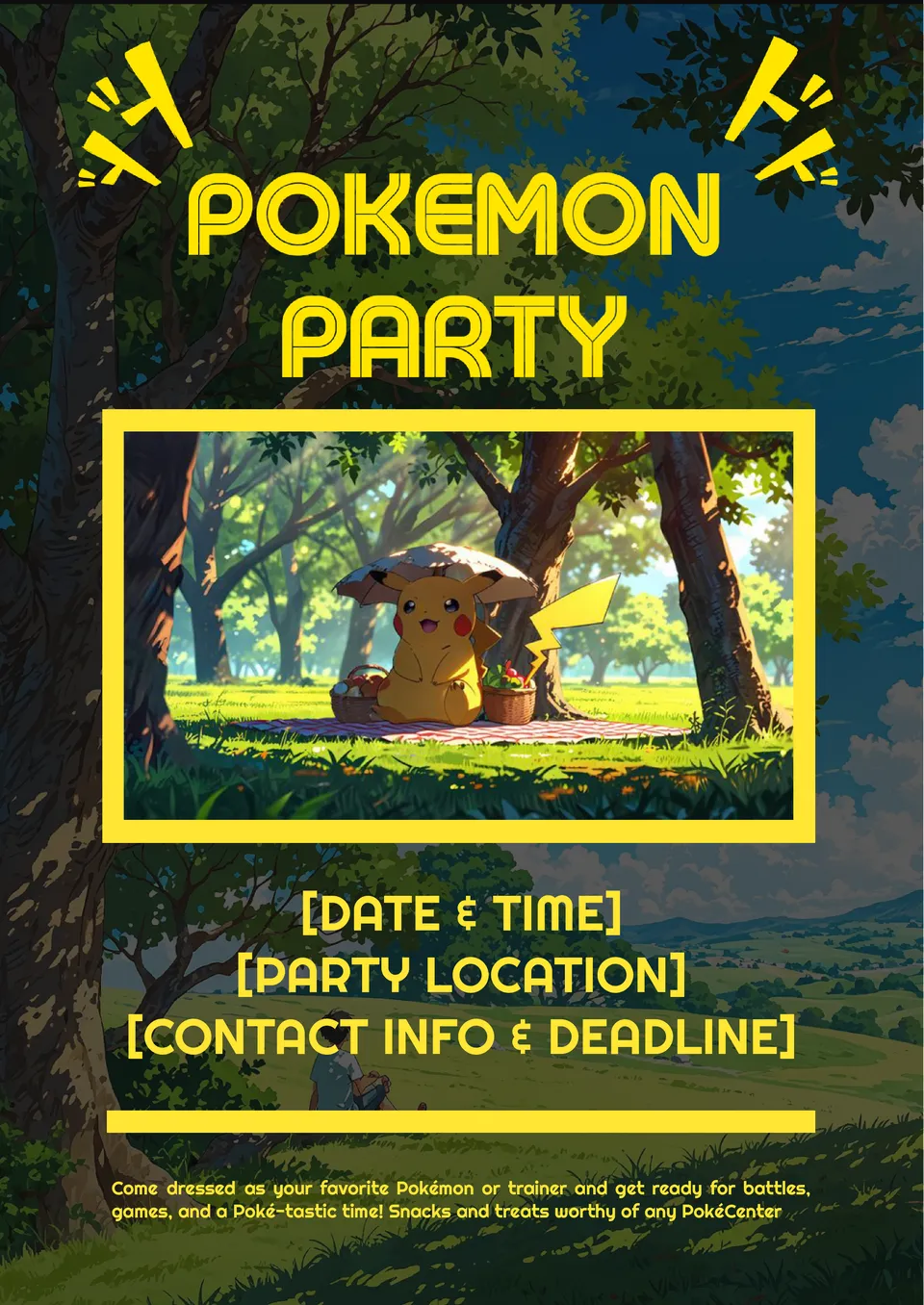 Pokemon Party Invitation Template