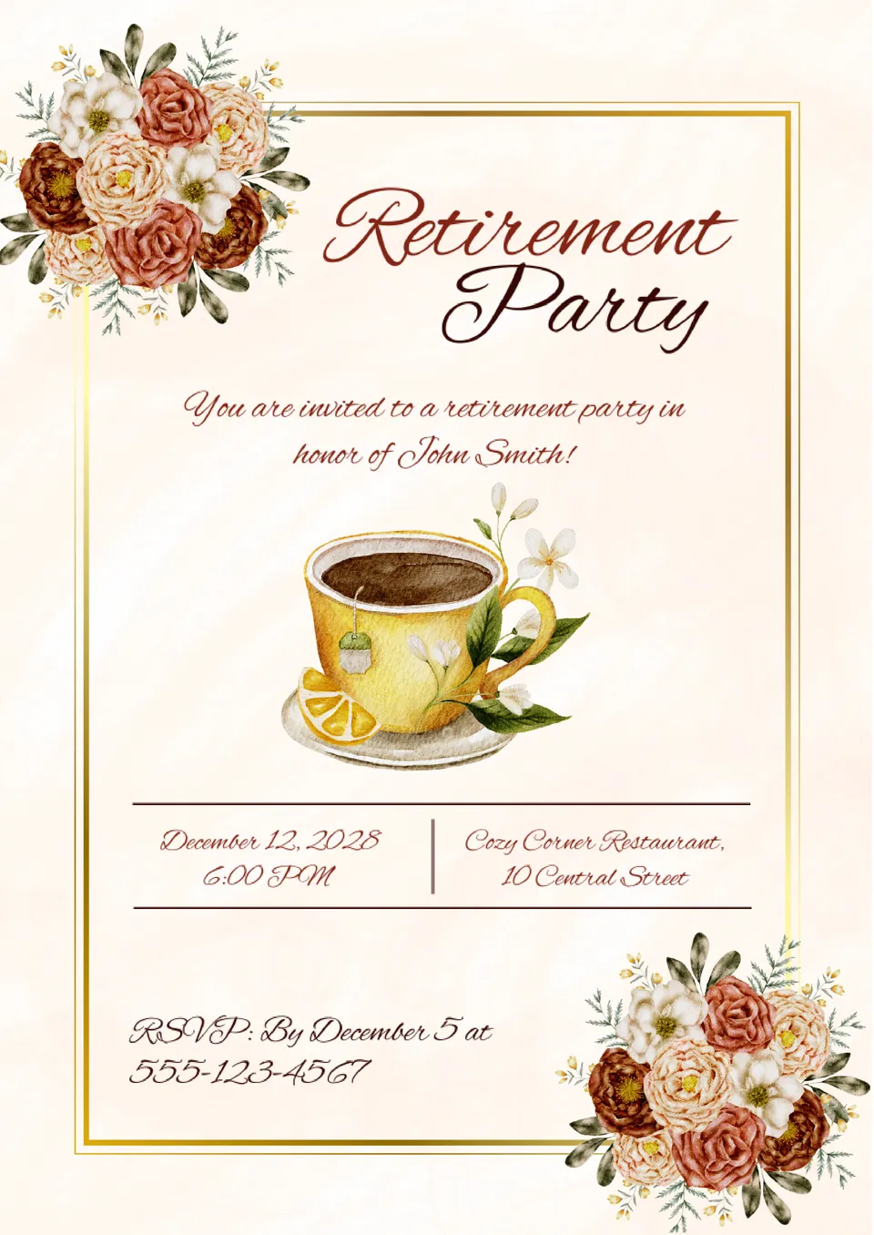 Retirement Party Invitation Template