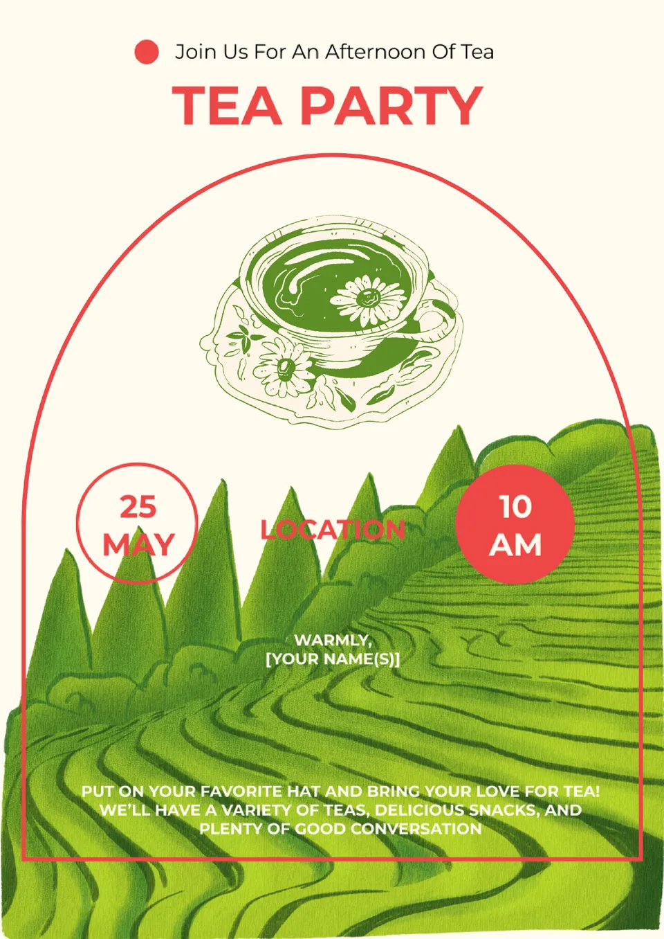 Tea Party Invitation Template